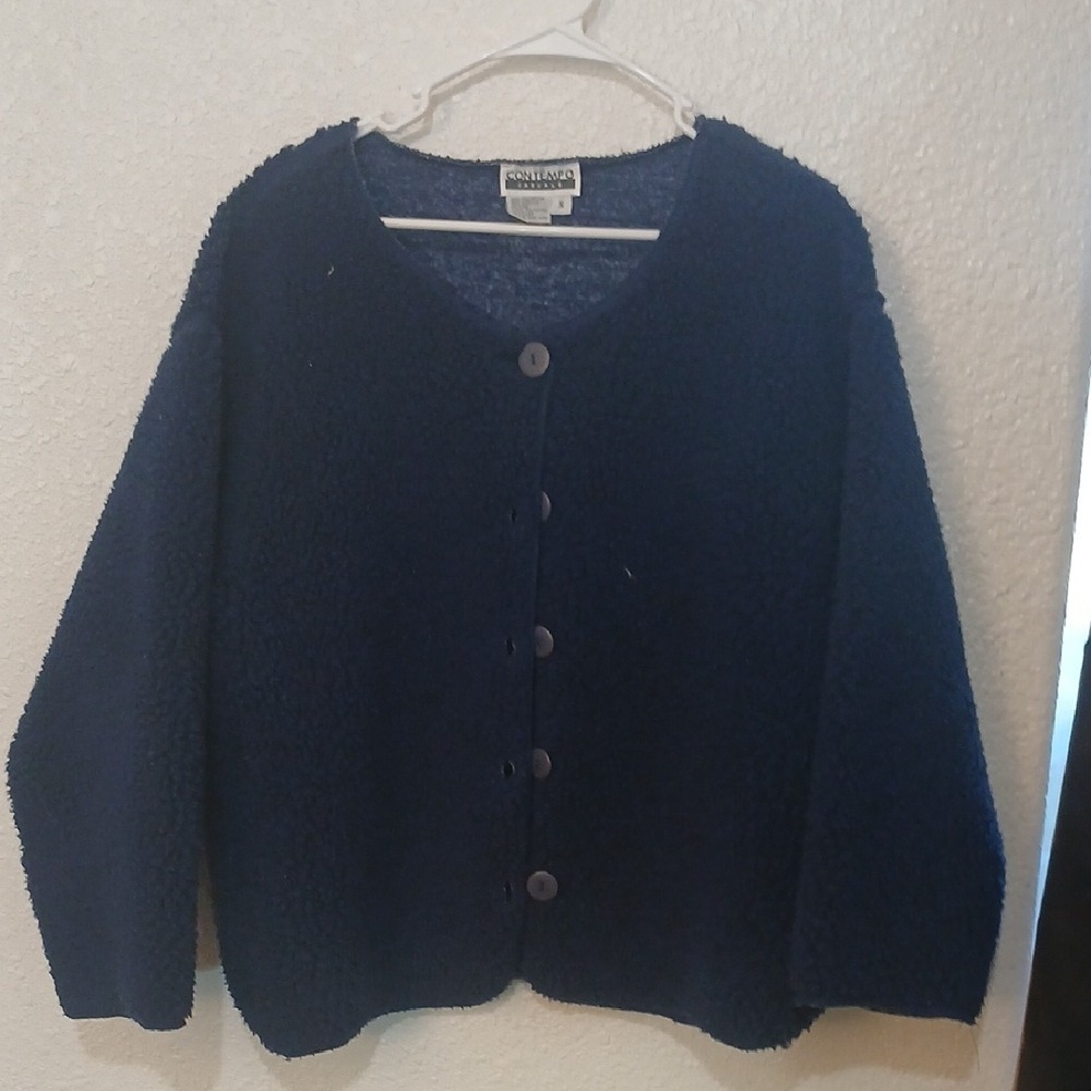 Make Offer!Navy Blue Button-Up Sweater S